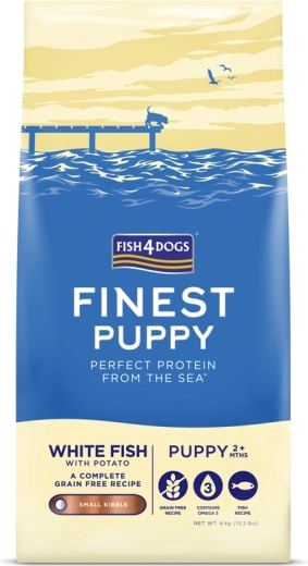 Fish4Dogs Finest mažos granulės šuniukams iš baltos žuvies su bulvėmis 1,5 kg