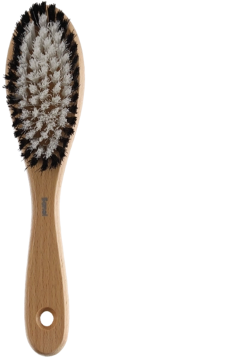 Clothes brush with ergonomic beech wood handle