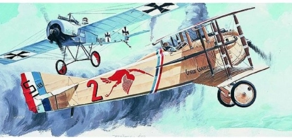 Spad S.8 Model 15.4 × 19.3 cm in a 31 × 13.5 × 3.5 cm Box