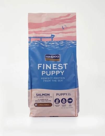 Fish4Dogs Finest mažos granulės šuniukams su lašiša ir saldžiosiomis bulvėmis 6 kg
