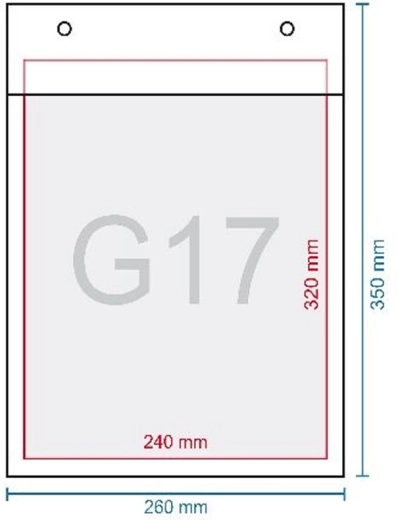Burbulinis vokas G17 350 × 250 mm su savaime lipniu uždarymu