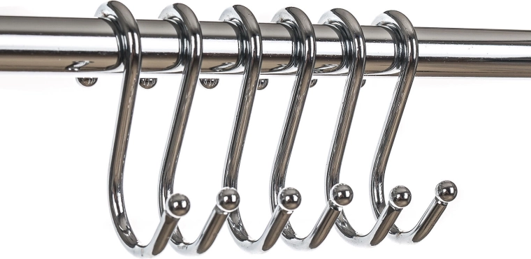 VARIELLA S-hooks set for hanging rail, 6 pcs, chrome