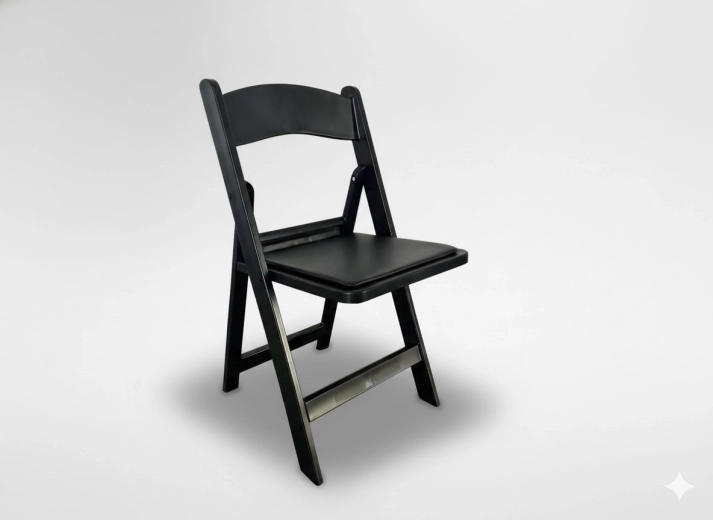 Black folding catering chair