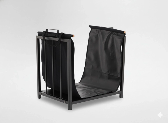 Metal firewood rack with portable bag 51 × 37 × 50.5 cm