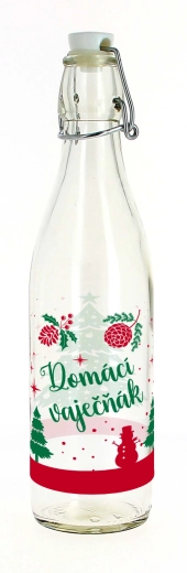 Stiklinis butelis su hermetišku (užspaudžiamu) uždarymu 540 ml naminiam kiaušiniam likeriui