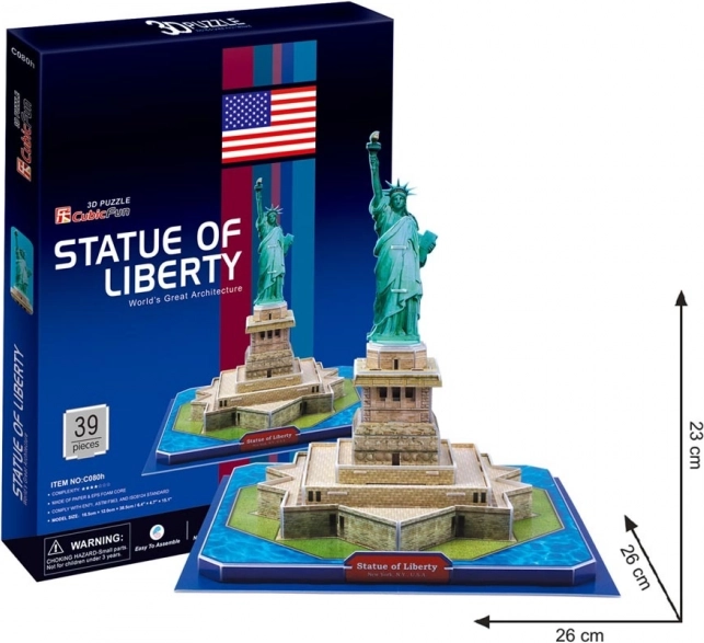 CubicFun 3D dėlionė Laisvės statula, 39 dalys