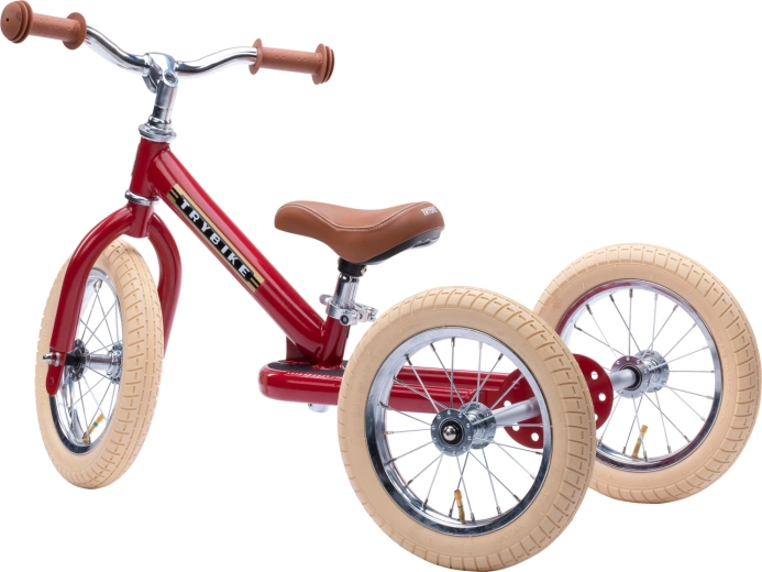 Trybike vaikiškas balansinis dviratukas 2in1 (triratis ir dviratis) raudonas matinis
