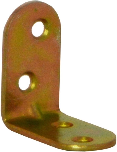 Kampinis laikiklis su įspaudu 30 × 18 × 2 mm, geltonai cinkuotas