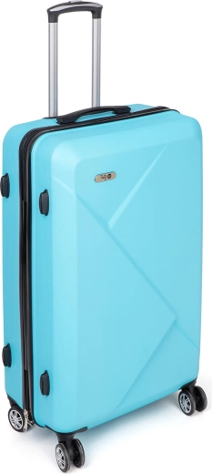 Kelioninis kietas lagaminas 68 cm šviesiai mėlynas su 360° ratukais ir TSA kodine spyna