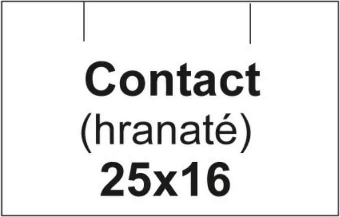 Kvadratinės kainų etiketės CONTACT, baltos 25 × 16 mm, 1125 vnt.