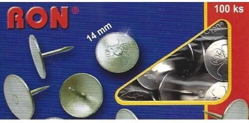 Didelės kiliminės smeigtukės 14 mm, nikeliuotos (100 vnt.)