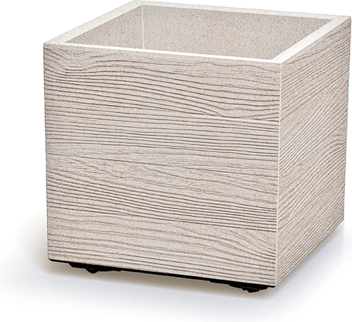 Madera Square Eco Wood Planter 38.5 cm – White