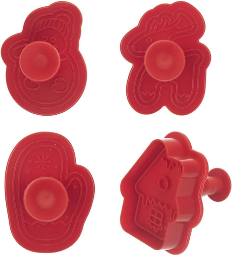 Orion Christmas Cookie Cutters with Stamp, 4 pcs