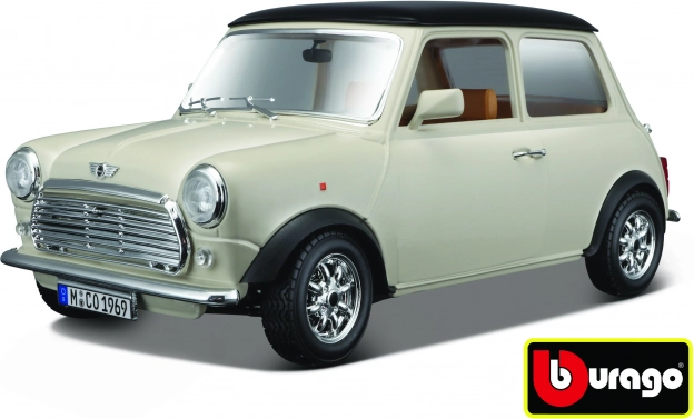 Metalinio modelis Mini Cooper 1969 Bburago 1:18 smėlinis