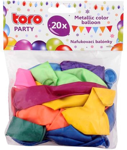 Metaliniai balionai 23 cm TORO – rinkinys 20 vnt.