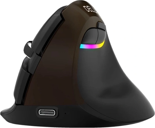Ergonomiška vertikali pelė Delux m618 mini jet (bluetooth/2,4 ghz, usb-c)