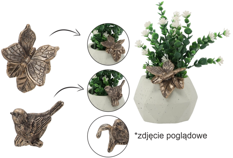 Garden decoration for flowerpot – bird or butterfly