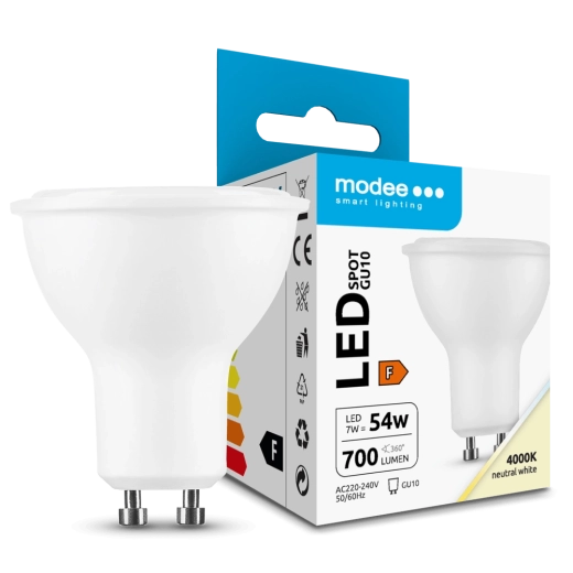 Modee LED lemputė GU10 7 W, 700 lm, 110°, neutrali balta 4000 K