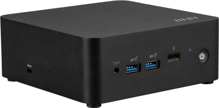 Mini kompiuteris MSI CUBI NUC 1MG S su Windows 11 Pro, Intel Core 5-120U, 16 GB RAM, 512 GB SSD, Wi‑Fi ir Bluetooth, juodas