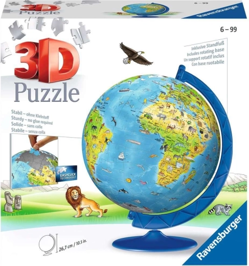 Ravensburger 3D dėlionė – vaikiškas gaublys, 180 dalių