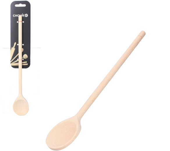 Wooden round kitchen spoon 30 cm made of beech wood