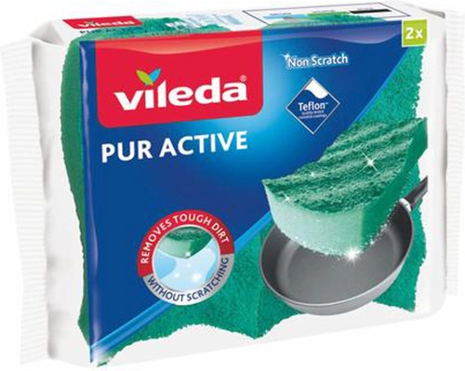 Vidutinio dydžio kempinėlė Vileda Pur Active, 2 vnt.
