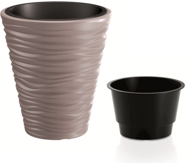 Sand Flowerpot with Insert 38.8 cm mocha