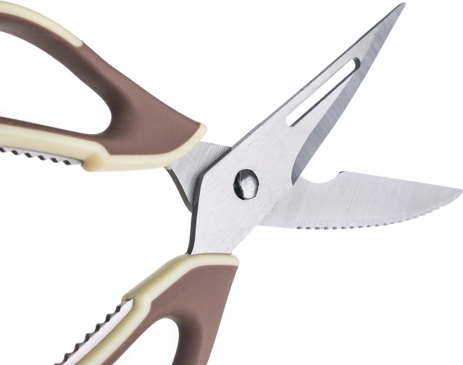 Stainless blades with serrations for a secure cut