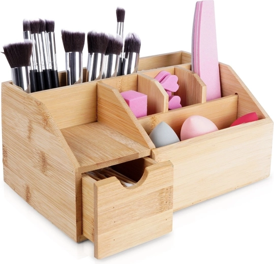 Eleganza Bamboo Cosmetic Organizer