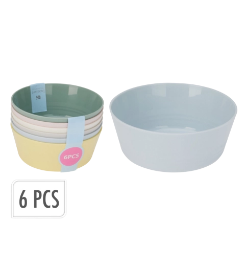 Plastikinių dubenėlių rinkinys 300 ml, 6 vnt., spalvų mišinys