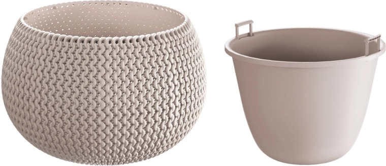 Splofy Bowl Planter with Insert 24 cm mocha