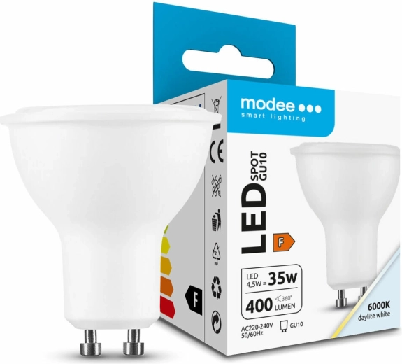 Modee Lighting LED taškinė lemputė GU10 4,5 W 400 lm šaltai balta