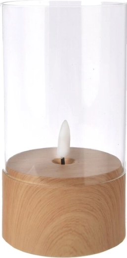LED candle made of glass and plastic 8 × 8 × 15 cm