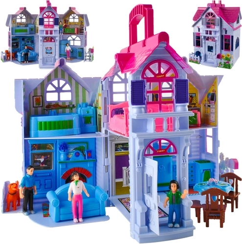 Foldable dollhouse Iso Trade with 6 rooms and furniture