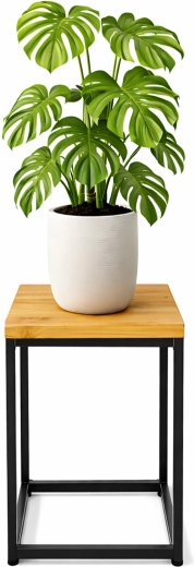 Renew Force plant stand with shelf in craft decor, low - 1 piece