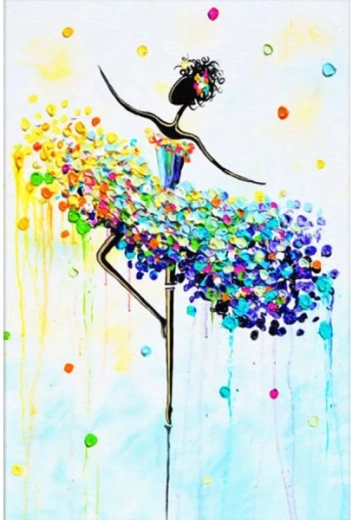 Paint by numbers picture in a frame 40 × 50 cm ballerina – colorful - 1 piece