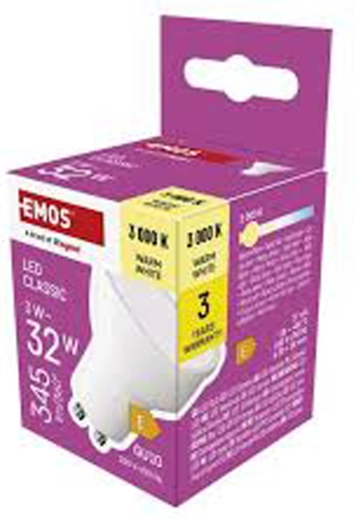LED Bulb GU10 MR16 3 W Warm White 345 lm