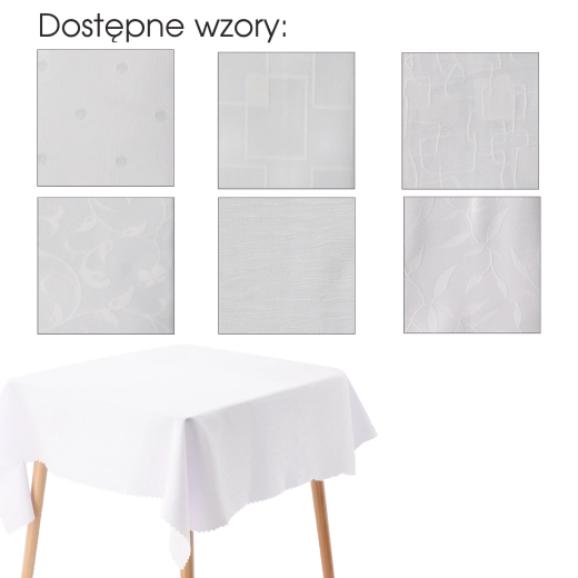 White water-repellent tablecloth 90 × 160 cm made of polyester