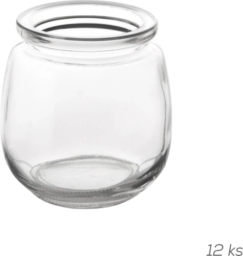 Glass jar for yogurt and desserts 300 ml, set of 12 pcs