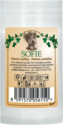 Pakaitinė parafino kapinių žvakės įdėklas, balta 9,5 cm