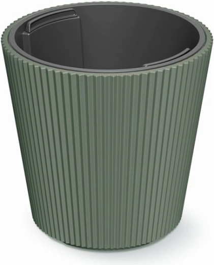 Milly flower pot with insert 24 cm dark green