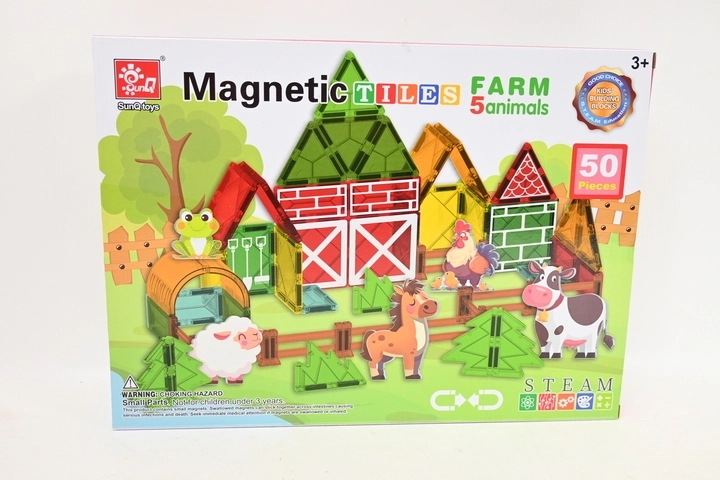 Magnetinis konstruktorius Klocki magnetyczne 50 dalių