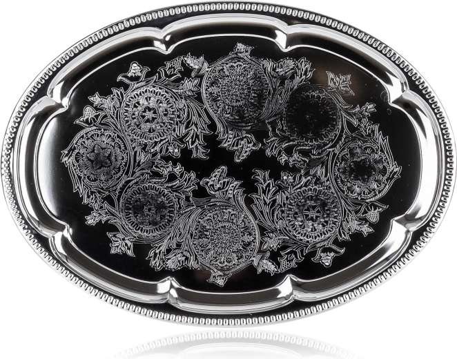 Oval serving tray AKCENT 40.5 × 29 cm chrome