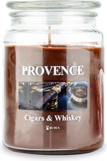Kvapioji žvakė stikle PROVENCE cigars & whiskey 95 val.