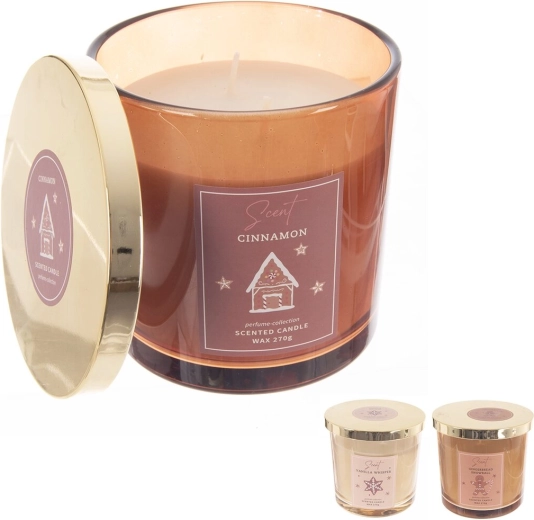 Scented candle in a glass jar with Christmas fragrance, 270 g