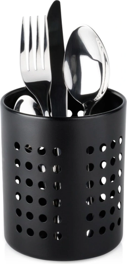 Vilde Black Stainless Steel Cutlery Drainer and Utensil Holder