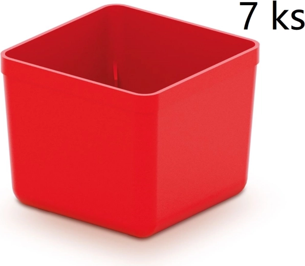 Set of 7 plastic tool boxes Unite Box, red, 55 × 55 × 165 mm