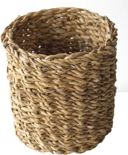 Round seagrass basket small 17 × 16 cm