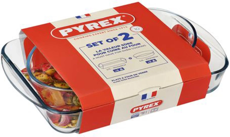 PYREX stiklinių kepimo indų rinkinys 2 vnt. 2,7 l + 2,2 l