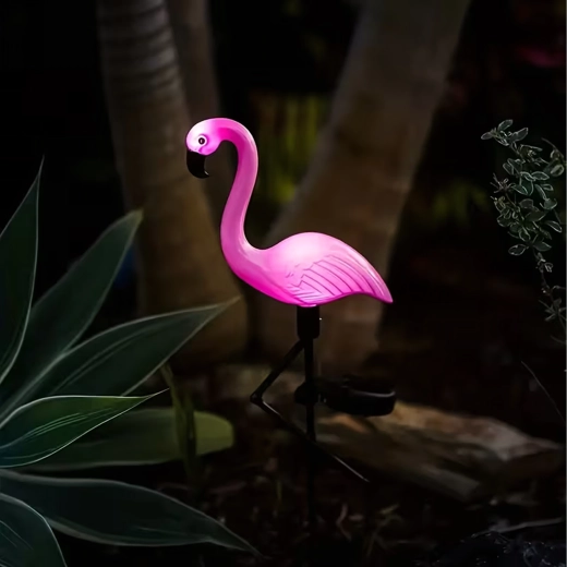 Saulės sodinis LED šviestuvas flamingo formos, 53 cm